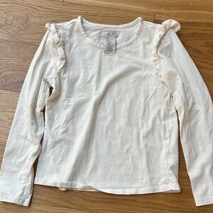 Max Studio Kids Cream Long Sleeve Ruffle Tee